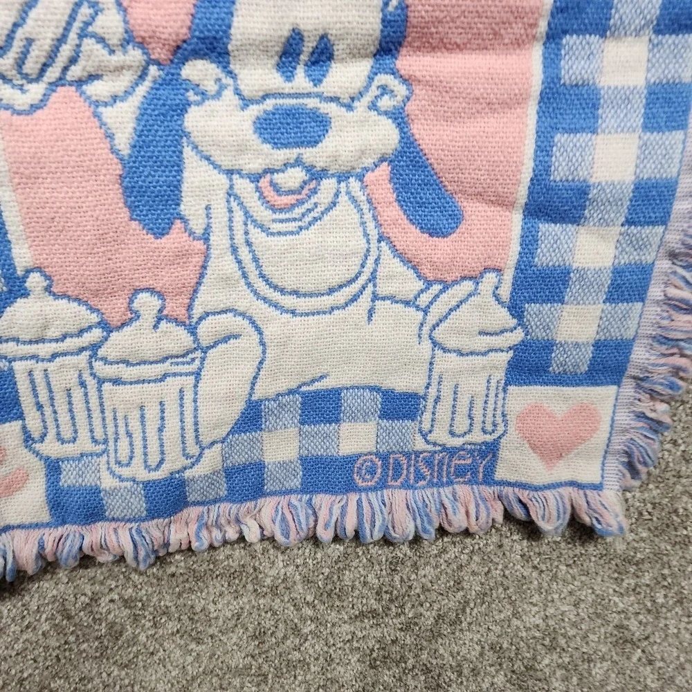 Avon 1994 Disney Babies Throw Blanket‎ Mickey Minnie Mouse Pink Blue Woven